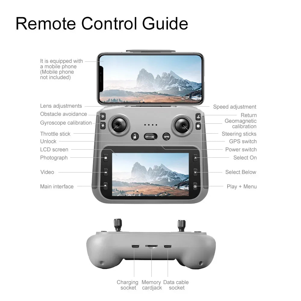 Lenovo V168 MAX GPS 4K Drone Professional Three Camera 8K Wide Angle Optical Localization Four-way Obstacle Avoidance Quadcopter