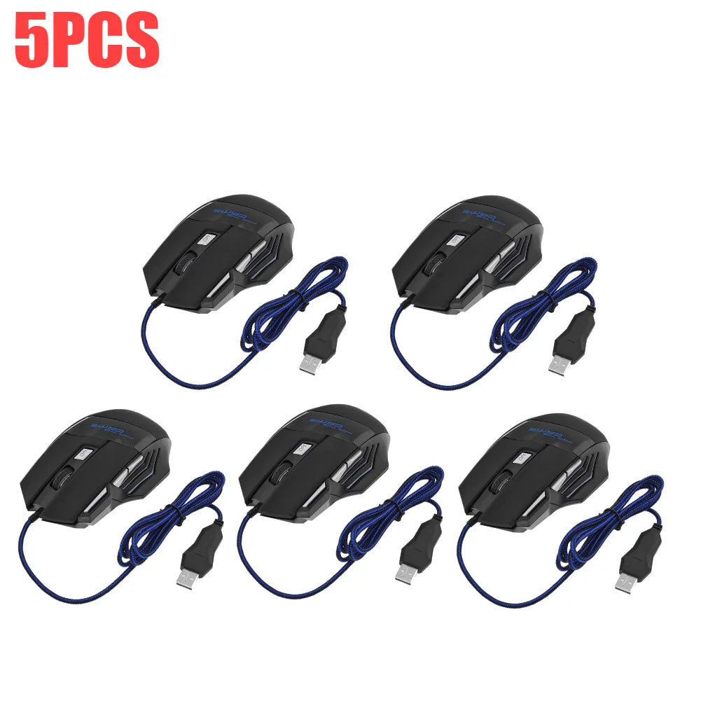 Wired Optical Computer Gaming Mice PC Gamer Mouse 7-Color Backlit DPI Adjustable Laptop Desktop Professional Computer Mouse