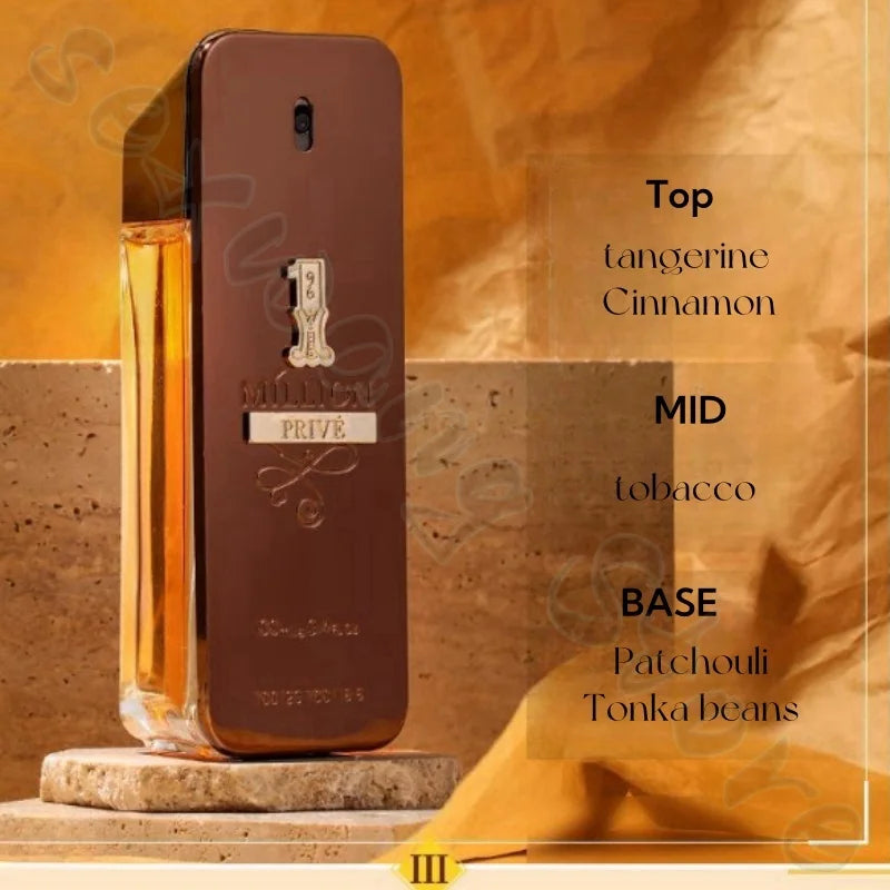 Golden Millionaire Men's Perfume 100ml Enhances Charm and Long-lasting Fragrance Natural Fresh Woody Leather Fragrance