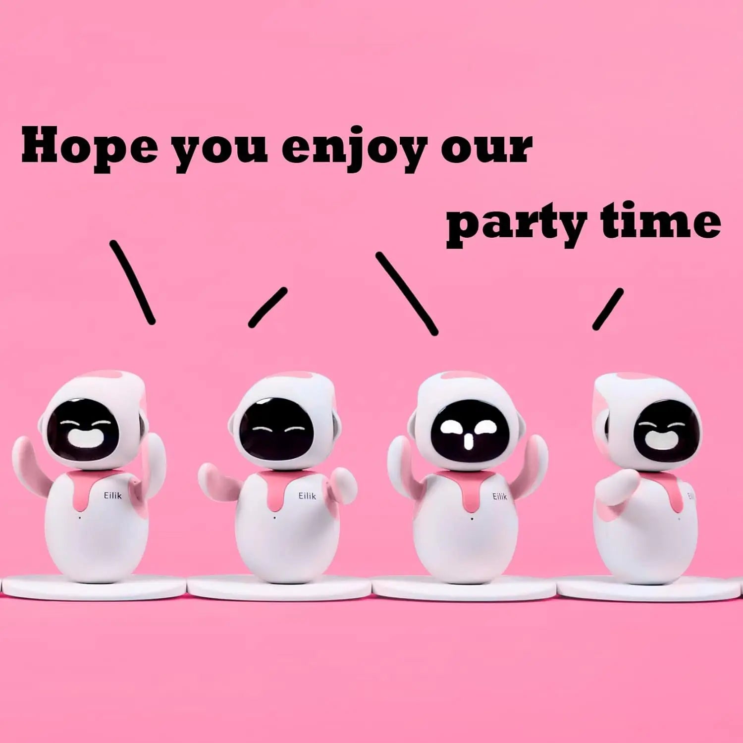 Eilik Pink - Touch Interactive Toys, Cute Robot Pets with Abundant Emotions. Idle Animations&Mini-Games, Unique Gift for Girls &