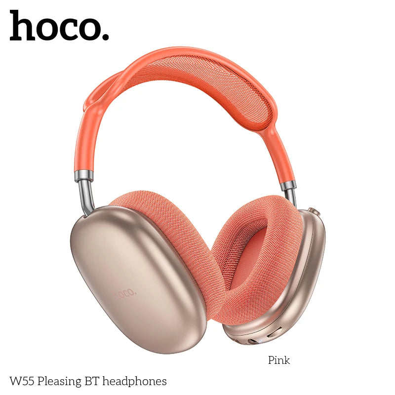HOCO W55 Over Ear Buetooth Earphone Wireless Music Headphone Mic HiFi Audio Headsets Stereo Sound Sport Earphones 40MM AUX TF