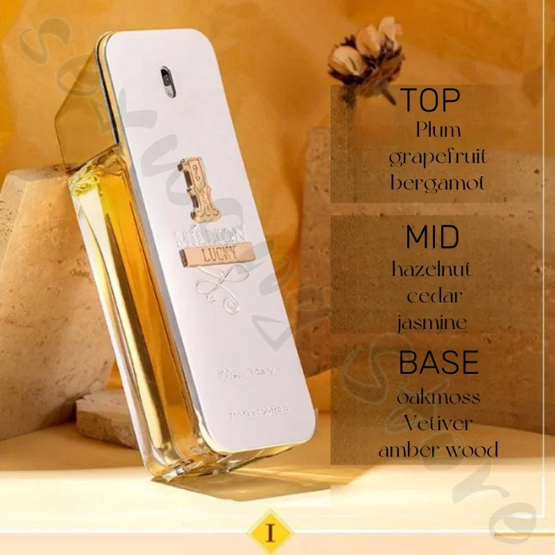 Golden Millionaire Men's Perfume 100ml Enhances Charm and Long-lasting Fragrance Natural Fresh Woody Leather Fragrance