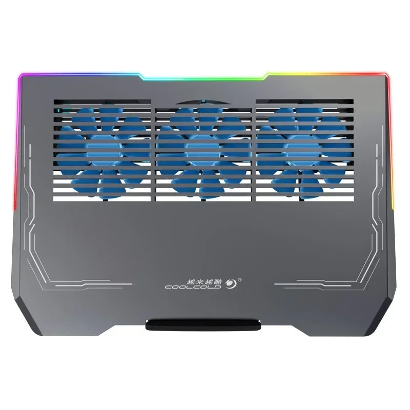 Ice Demon Notebook Air-cooled Cooling Pad with RGB Colorful Light 3 Fans Cooling Radiator Bracket Suit for 12.1-17.3 Inch Laptop