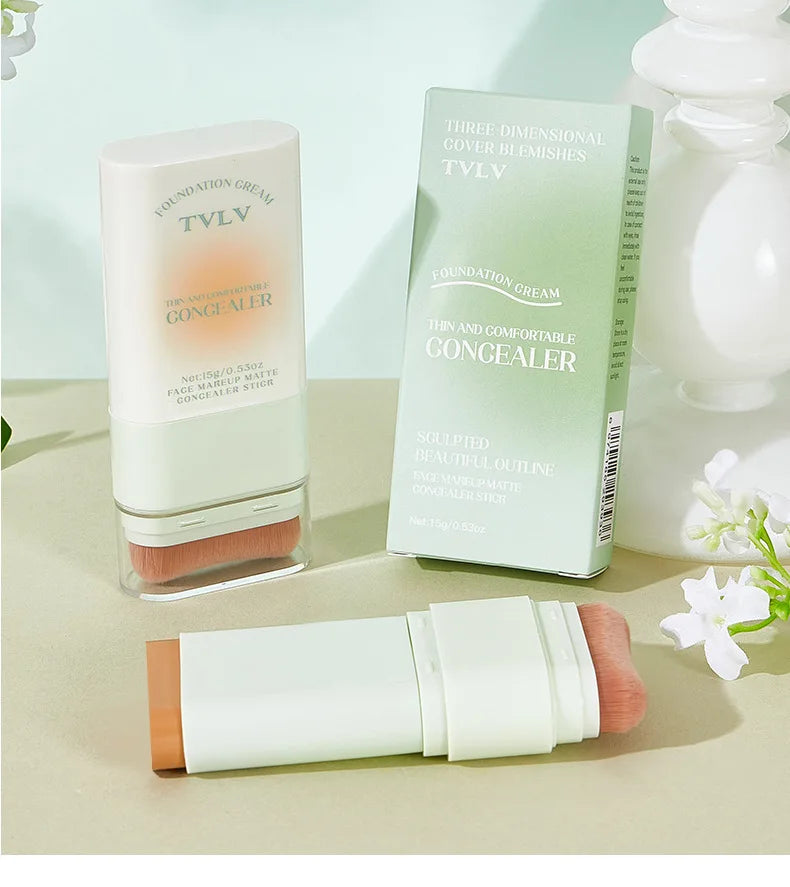 TVLV Lightweight Concealer Foundation Cream Hydrating Concealer Waterproof Sweatproof Non-Caking Eraser Foundation Makeup