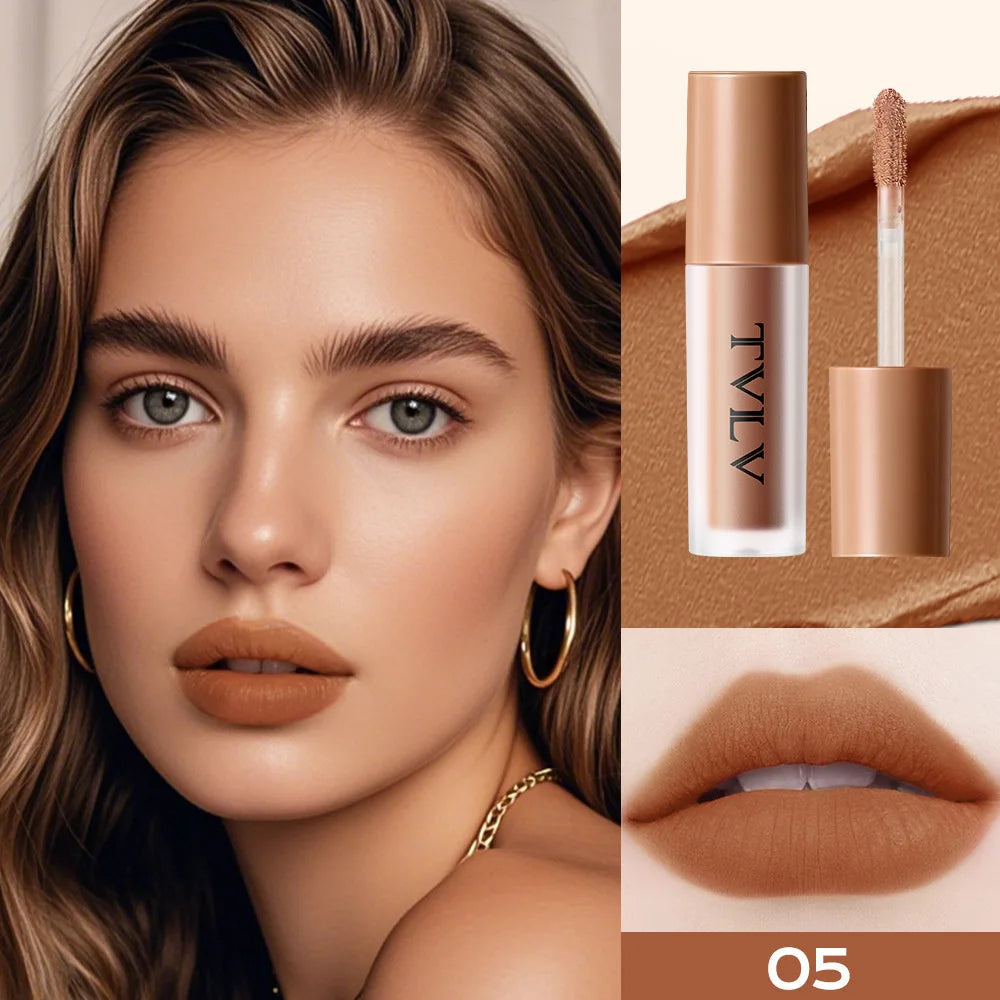 10Pcs Set TVLV  Velvet Air Lip Gloss - Matte Waterproof & Non-Stick Cup Long Lasting Lip Stain, Smudge-Proof Lipstick Set