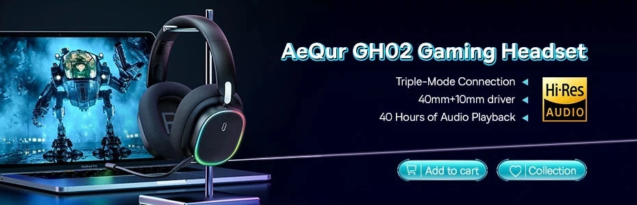 Baseus Bass EH10 NC Wireless Headphones Bluetooth 6.0 Noise Canceling 45dB Over Ear HeadsetSpatial Audio Earphone 80H Time