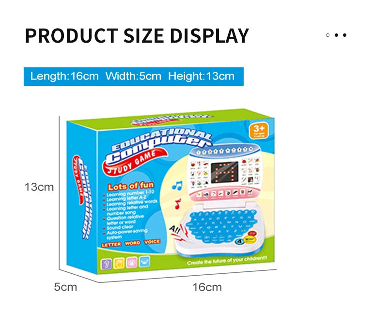 English Learning Machine Laptop Computer Toys Child Electronic Preschool Language Education Gift Toddler Kid Developing Skills