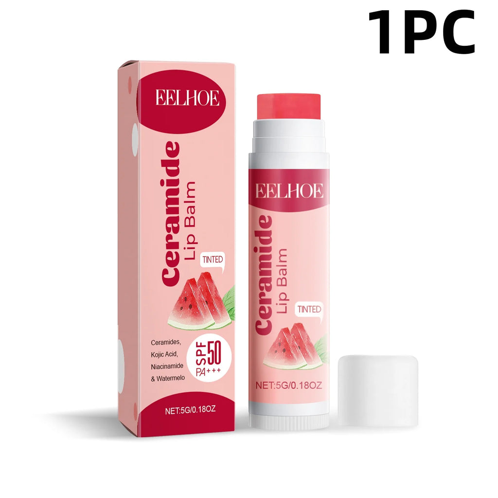 EELHOE Ceramide Lip Balm Stick for Dry Chapped Lips Hydrating Plumping Effect Moisturizing Soothing Nourishing Lip Care Glossy