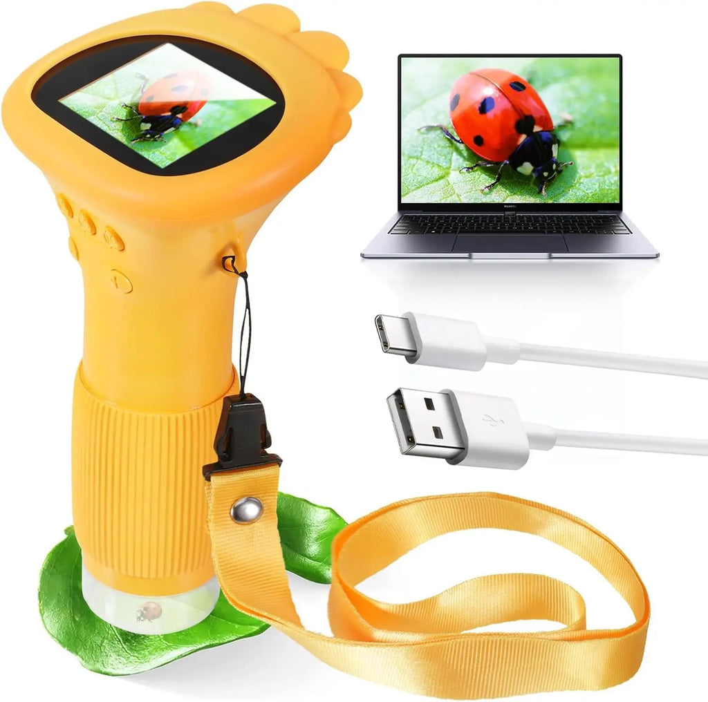 Kids Microscope 1000x Magnifier Microscope 200 Megapixels With LED Photo Video Function Educational Toys Science For Children