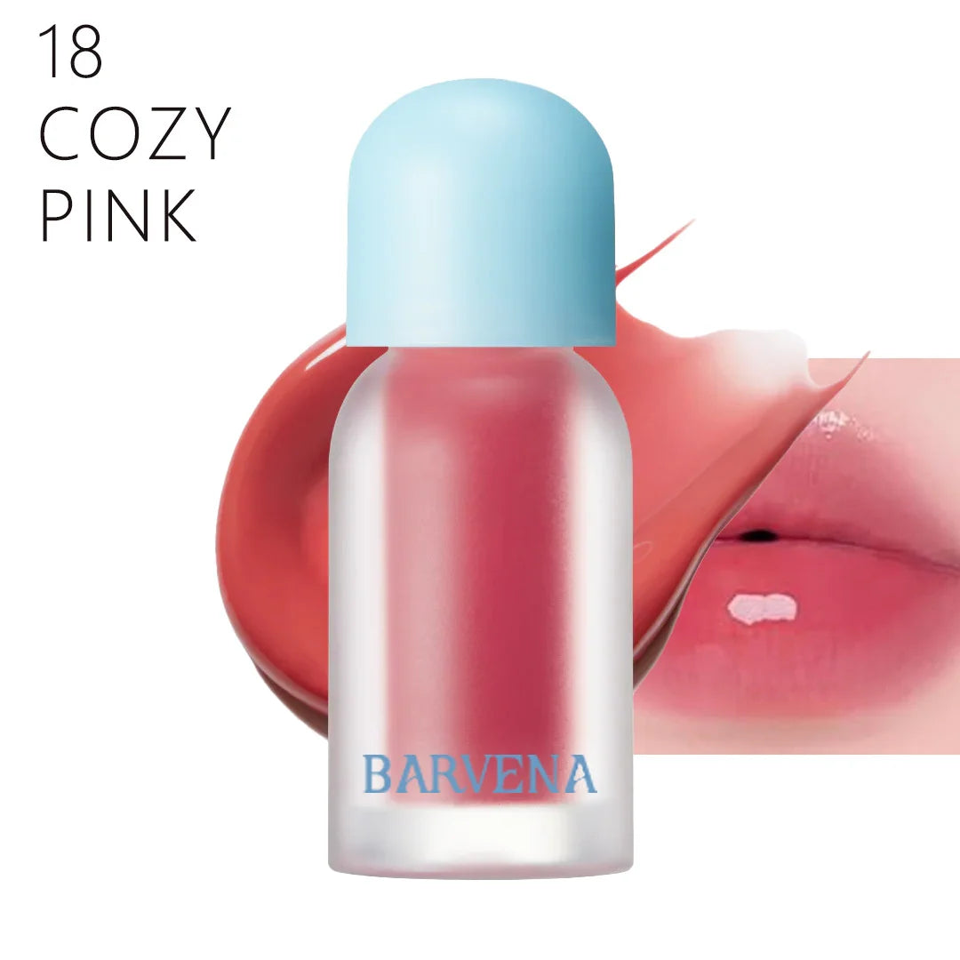 BARVENA Juicy Berry Plumping Lip Gloss Korean Vegan Plant Oil Non-Sticky High Shine Hydrating Lip Care For All Skin Tones