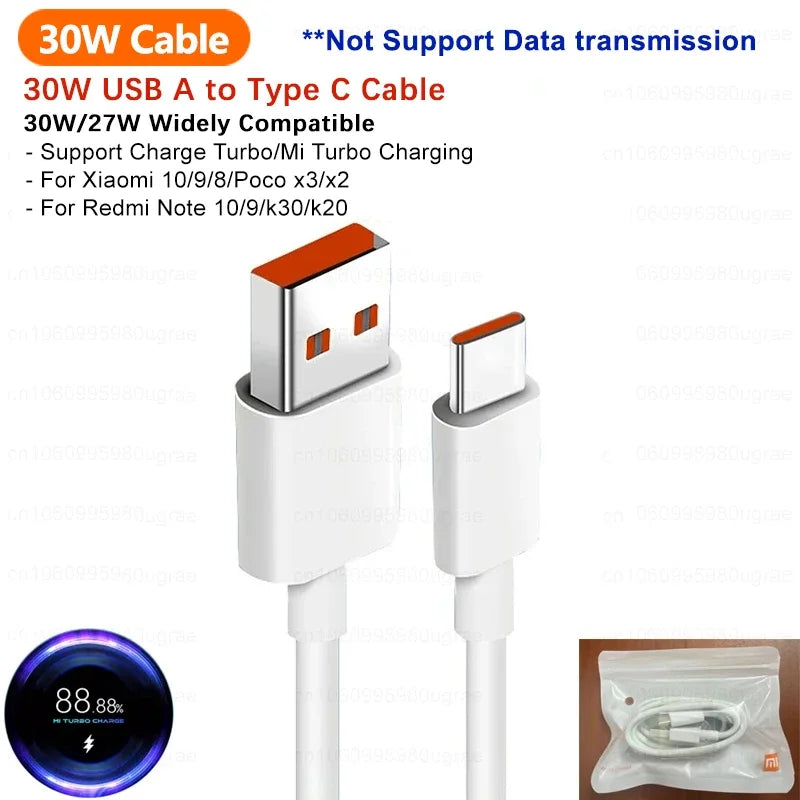 Original Xiaomi 120W USB Type C Cable Tipo 6A 67W Turbo Fast Charging For Mi 17 Pro Max 15 14 Ultra 13 Pro Redmi Note 15 Poco X6