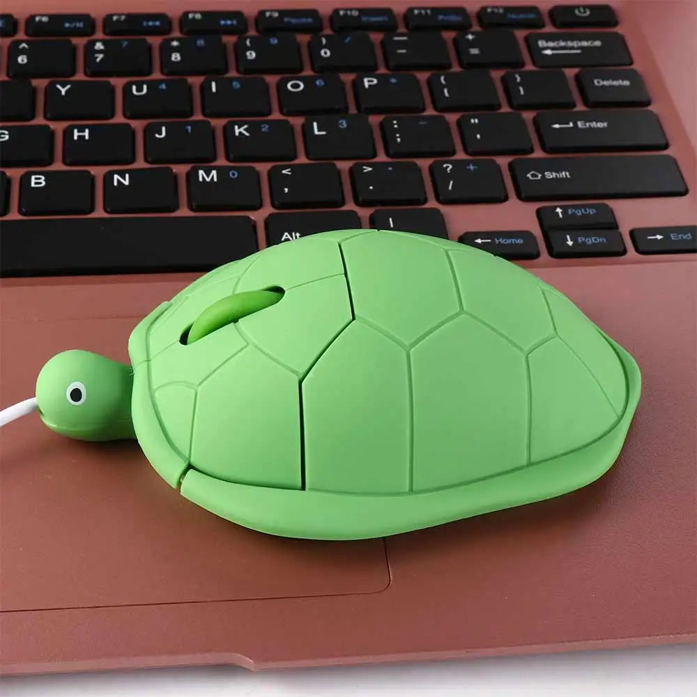 1200DPI Green Turtle Wired Mouse Green Turtle Shape 3.6 Feet Cable Turtle Wired Mouse Cute Creative Green Turtle Shape Mice