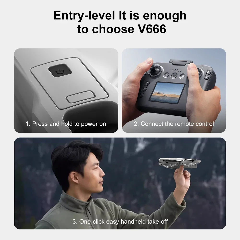 Lenovo MINI V666 Drone 4K Professional WIFI 5G Dron Obstacle Avoidance Brushless Altitude Headless Mode RC Quadcopter Toys