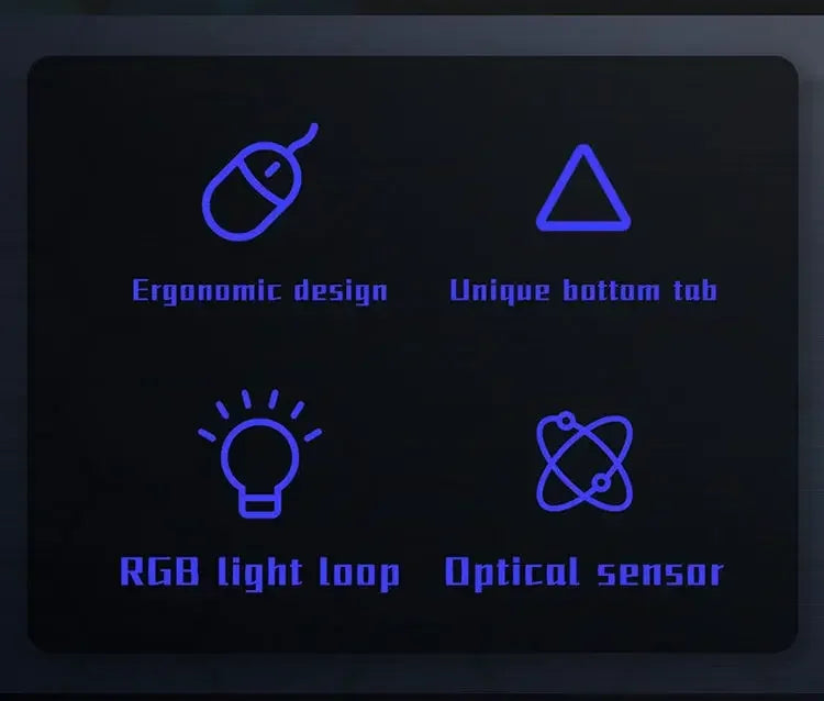 Ergonomic 4-key USB RGB backlit mouse non-slip grip precision tracking, sturdy wired structure for desktop and laptop computers