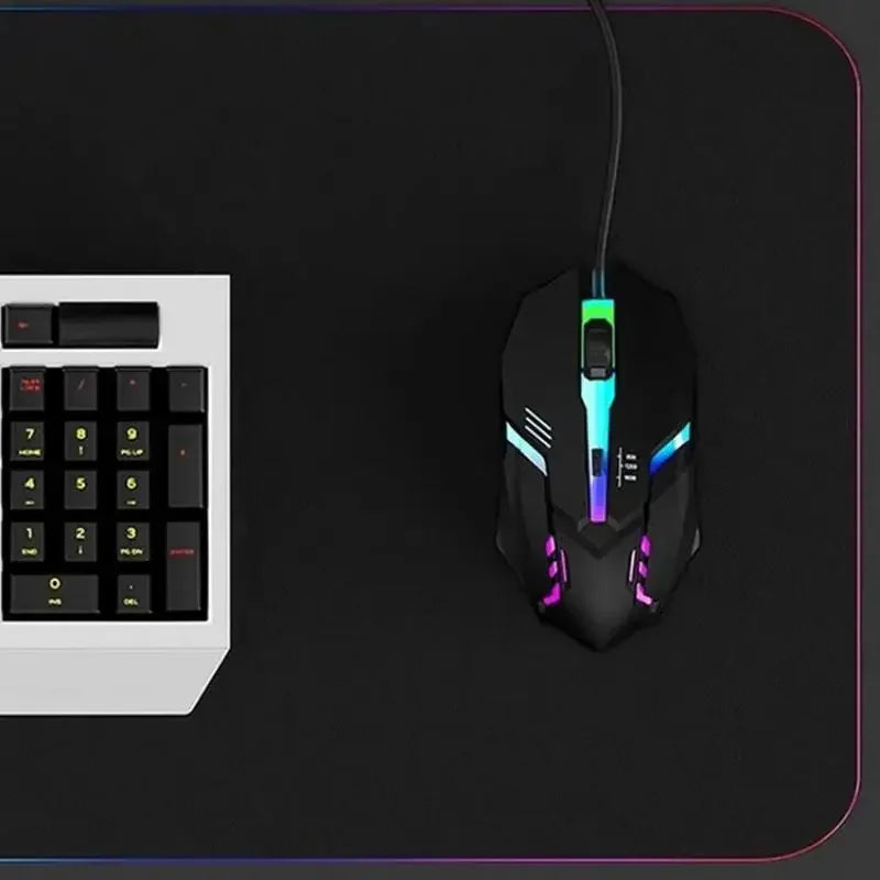Ergonomic 4-key USB RGB backlit mouse non-slip grip precision tracking, sturdy wired structure for desktop and laptop computers