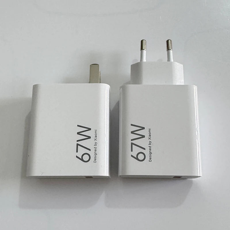 Original Xiaomi 67W Super Fast Charger Turbo Charge EU Power Adapter For Xiaomi Mi 15T 13 12 11 Ultra Redmi Note 15 Pro Poco M8