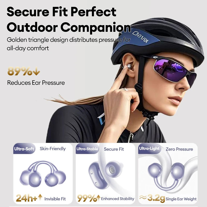 Lenovo LK6 Over Ear Wireless Bluetooth 5.4 Headphones Sound Quality Noise Reduction Ear Clip Earphones Long Endurance Earsets