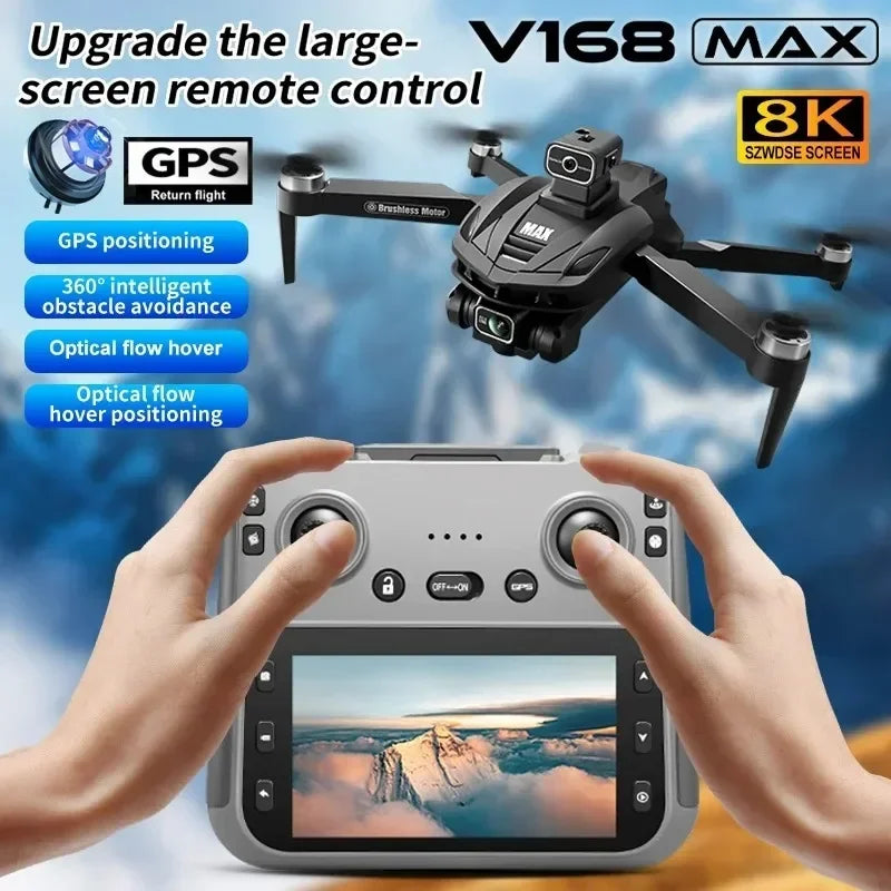 Lenovo V168 MAX GPS 4K Drone Professional Three Camera 8K Wide Angle Optical Localization Four-way Obstacle Avoidance Quadcopter