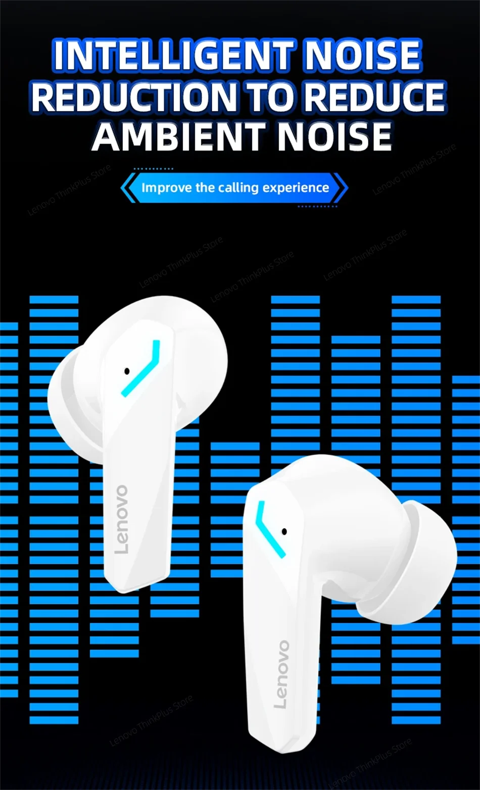 Lenovo Bluetooth Wireless Headphones Built In Microphone USB Type C Charging Port Noise Isolating Comfortable Over Ear Headset C