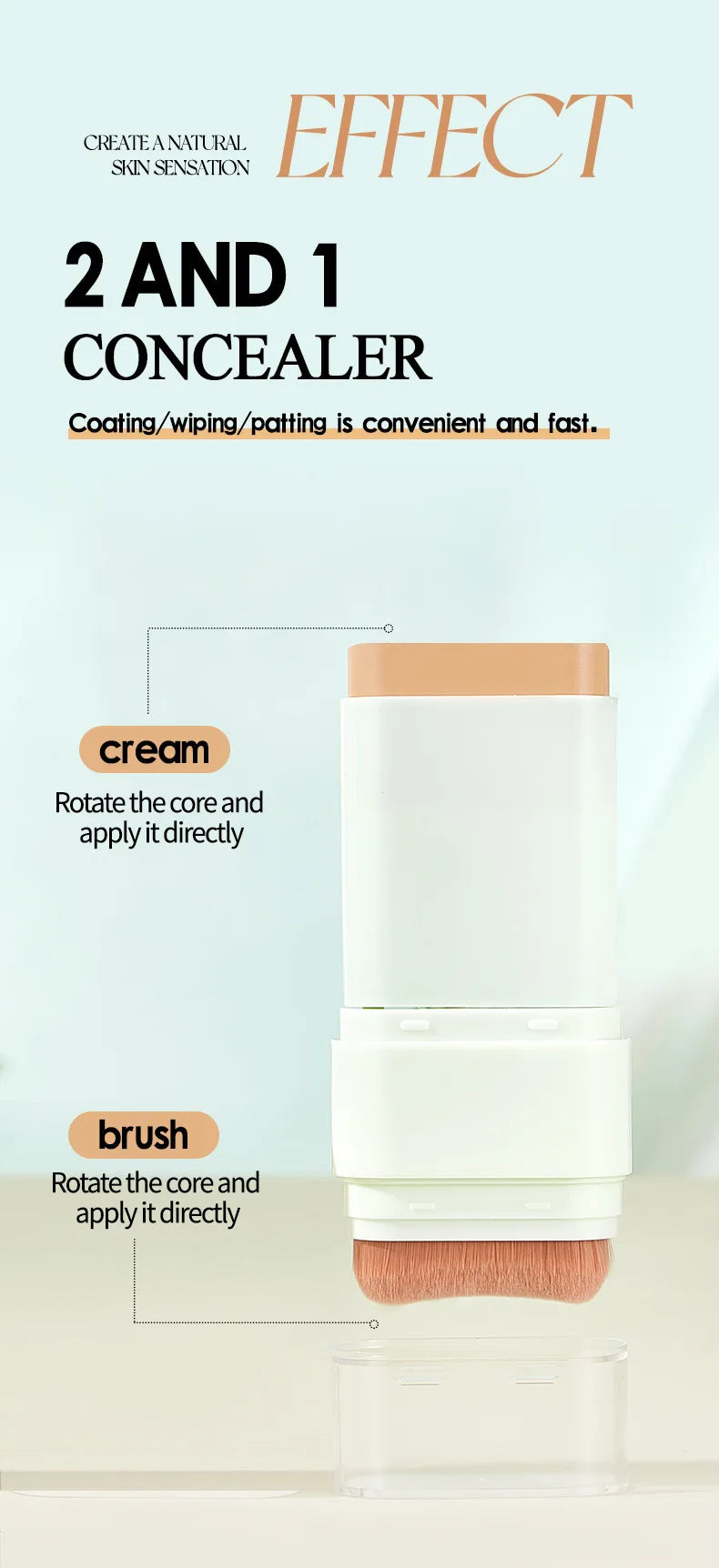 TVLV Lightweight Concealer Foundation Cream Hydrating Concealer Waterproof Sweatproof Non-Caking Eraser Foundation Makeup