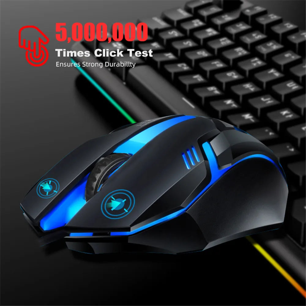 Kebidumei USB Wired Mouse Colorful LED Gaming Mouse 5000 DPI Wired Mice Optical Wired Gamer Mouse For Desktop Laptop PC Computer