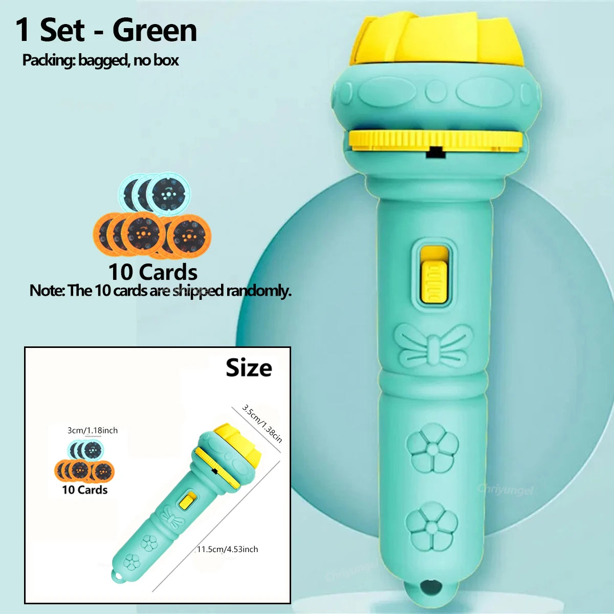 Kids Projector Torch with 10 Slides 80 Patterns Early Learning Toy Night Light Story Machine Gift for Toddler Boys Girls