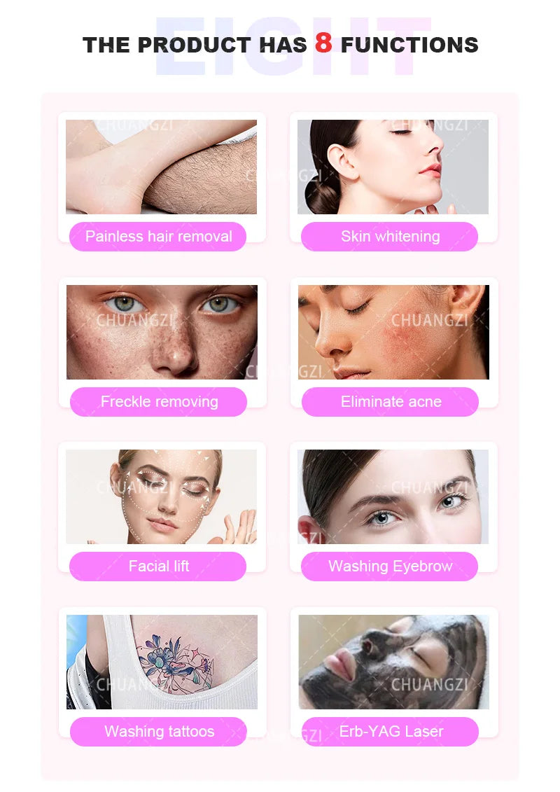 IPL OPT 3 In 1 Permanent Hair Removal E-light Epilator Nd Yag Laser Tattoo Removal RF Wrinkle Removal Whitening Facial Lift CE