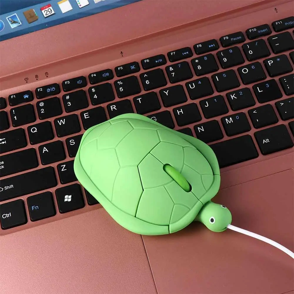 1200DPI Green Turtle Wired Mouse Green Turtle Shape 3.6 Feet Cable Turtle Wired Mouse Cute Creative Green Turtle Shape Mice