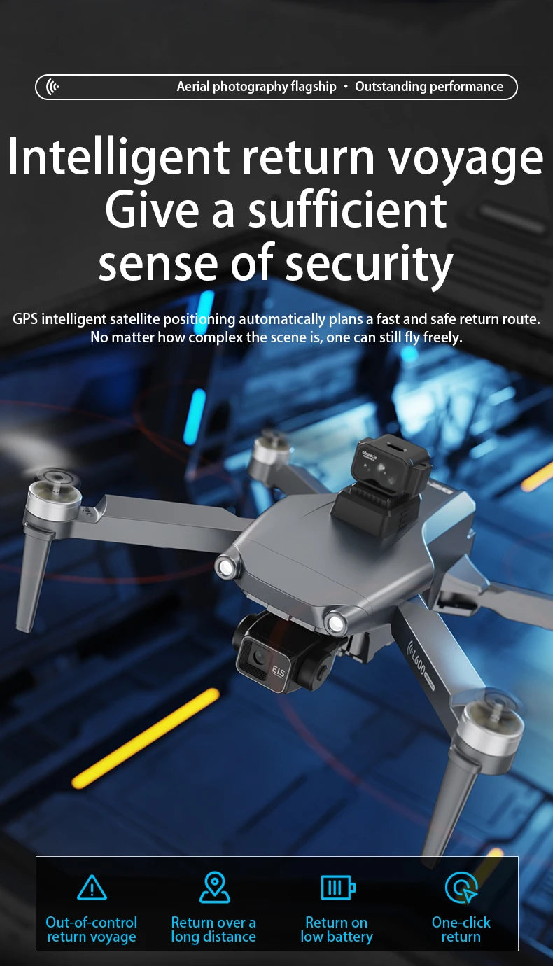 New L600 Pro MAX 4K Professional Drone With 8K HD Camera 3-Axis Gimbal GPS Dron Obstacle Avoidance 5G WIFI FPV RC Quadcopter Toy