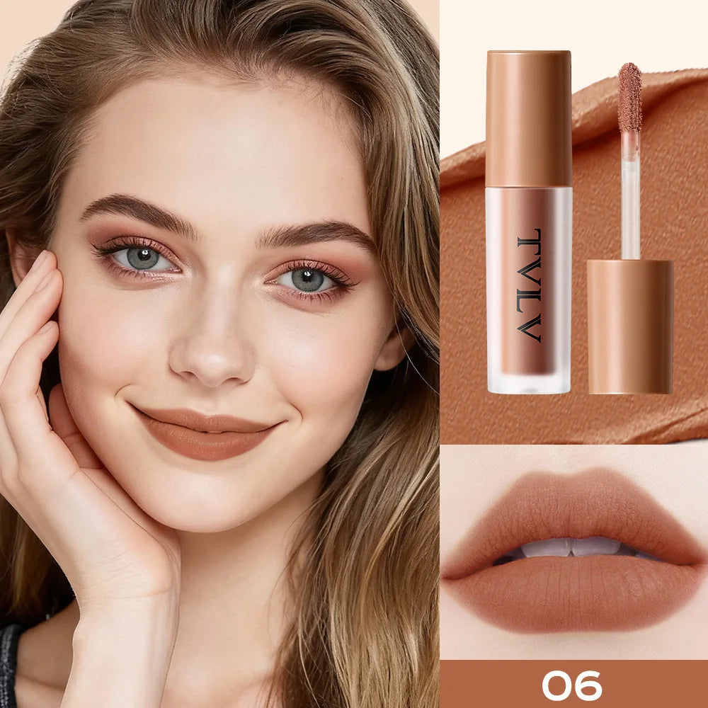10Pcs Set TVLV  Velvet Air Lip Gloss - Matte Waterproof & Non-Stick Cup Long Lasting Lip Stain, Smudge-Proof Lipstick Set