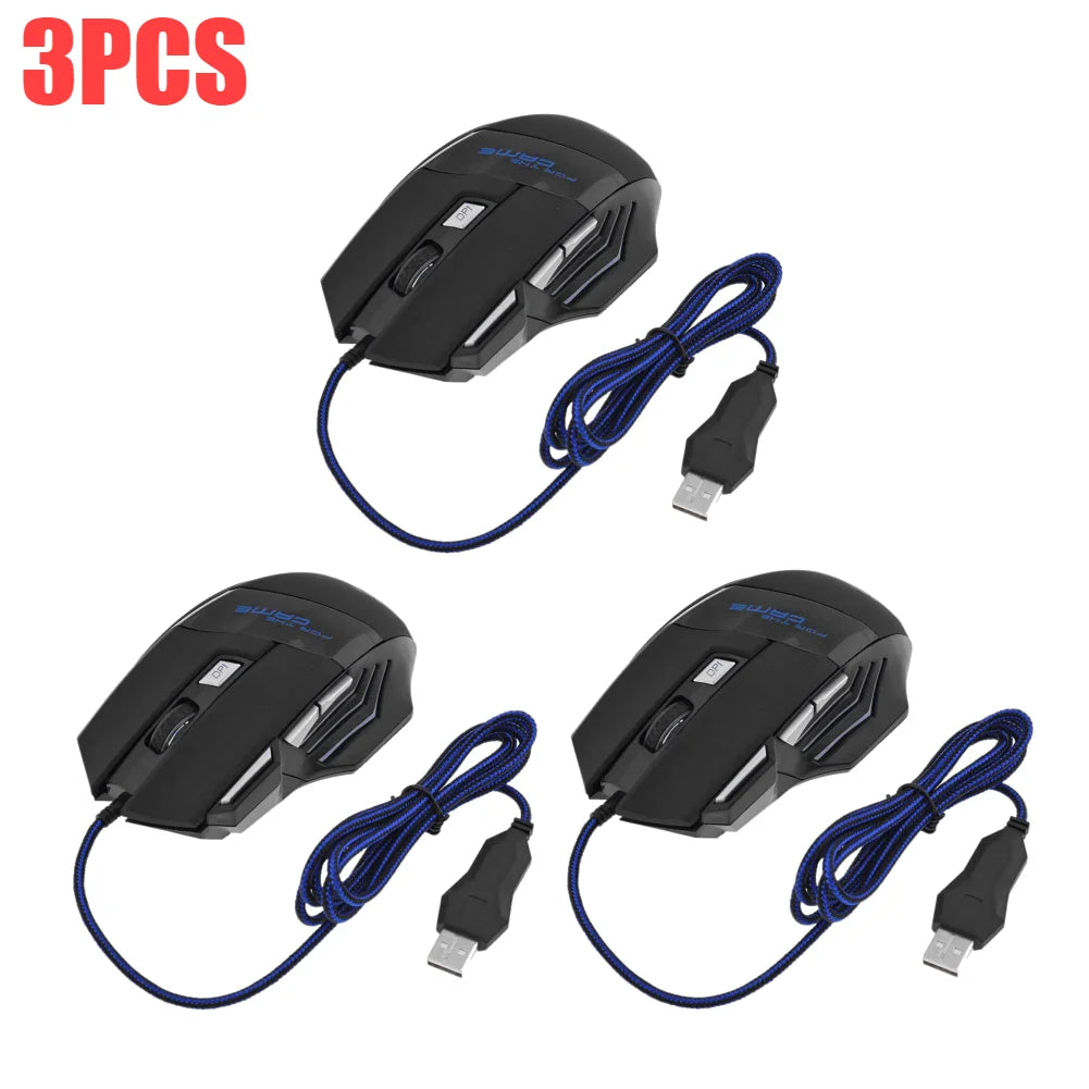 Wired Optical Computer Gaming Mice PC Gamer Mouse 7-Color Backlit DPI Adjustable Laptop Desktop Professional Computer Mouse