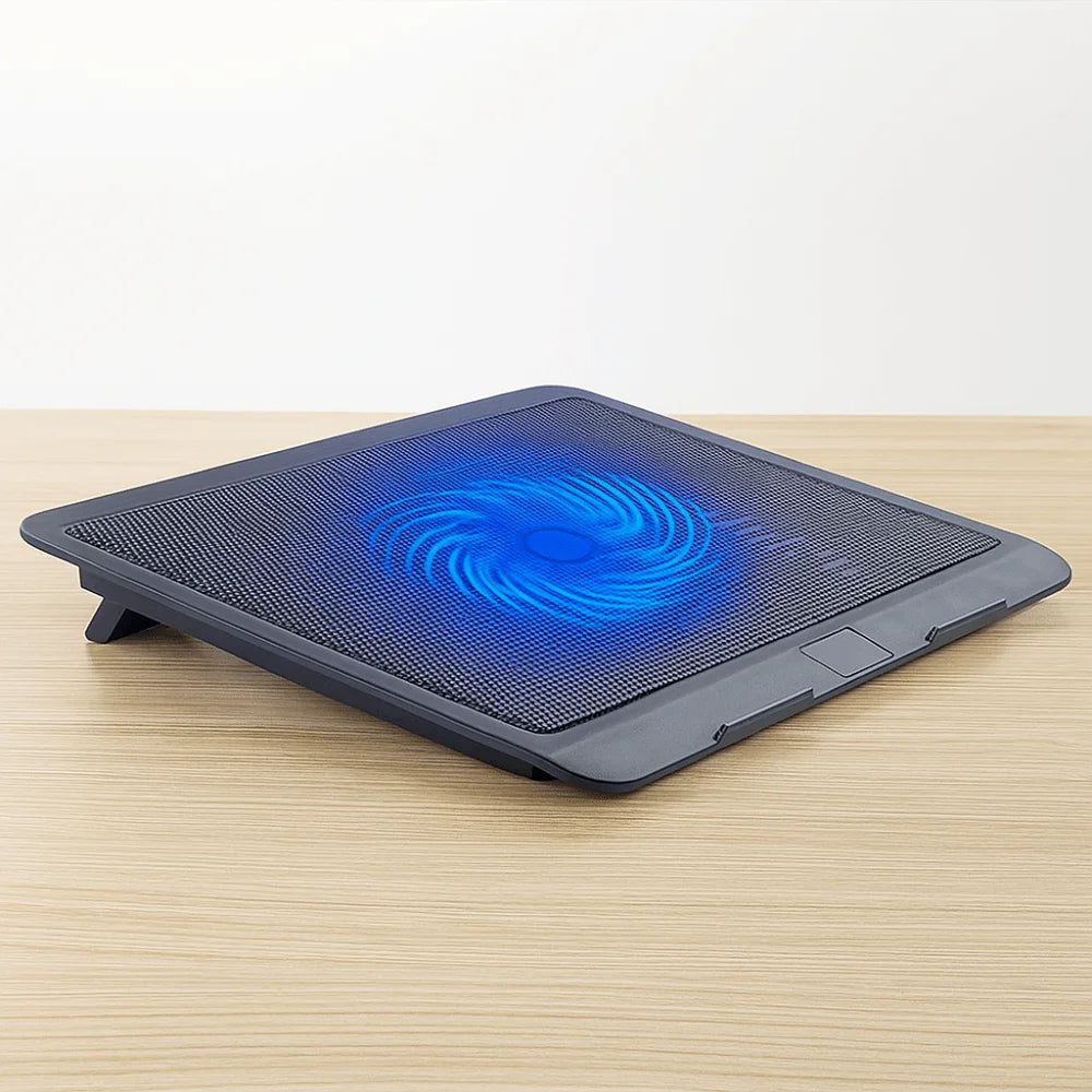 Portable Adjustable Laptop Cooling Pad USB Port LED Light Laptop Cooler Fan Metal Mesh Notebook Cooler Study
