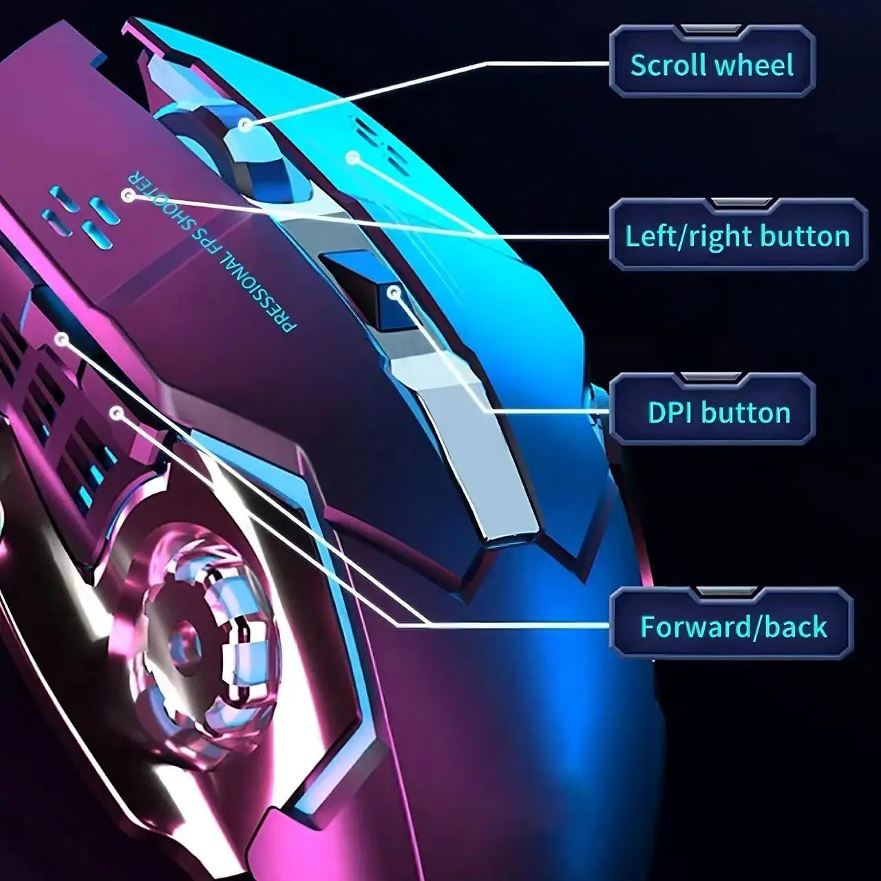 Wireless Luminous Mouse Silent Rechargeable Gaming Mice Mechanical E-sports Office Mouse For Laptop PC Computer Peripherals