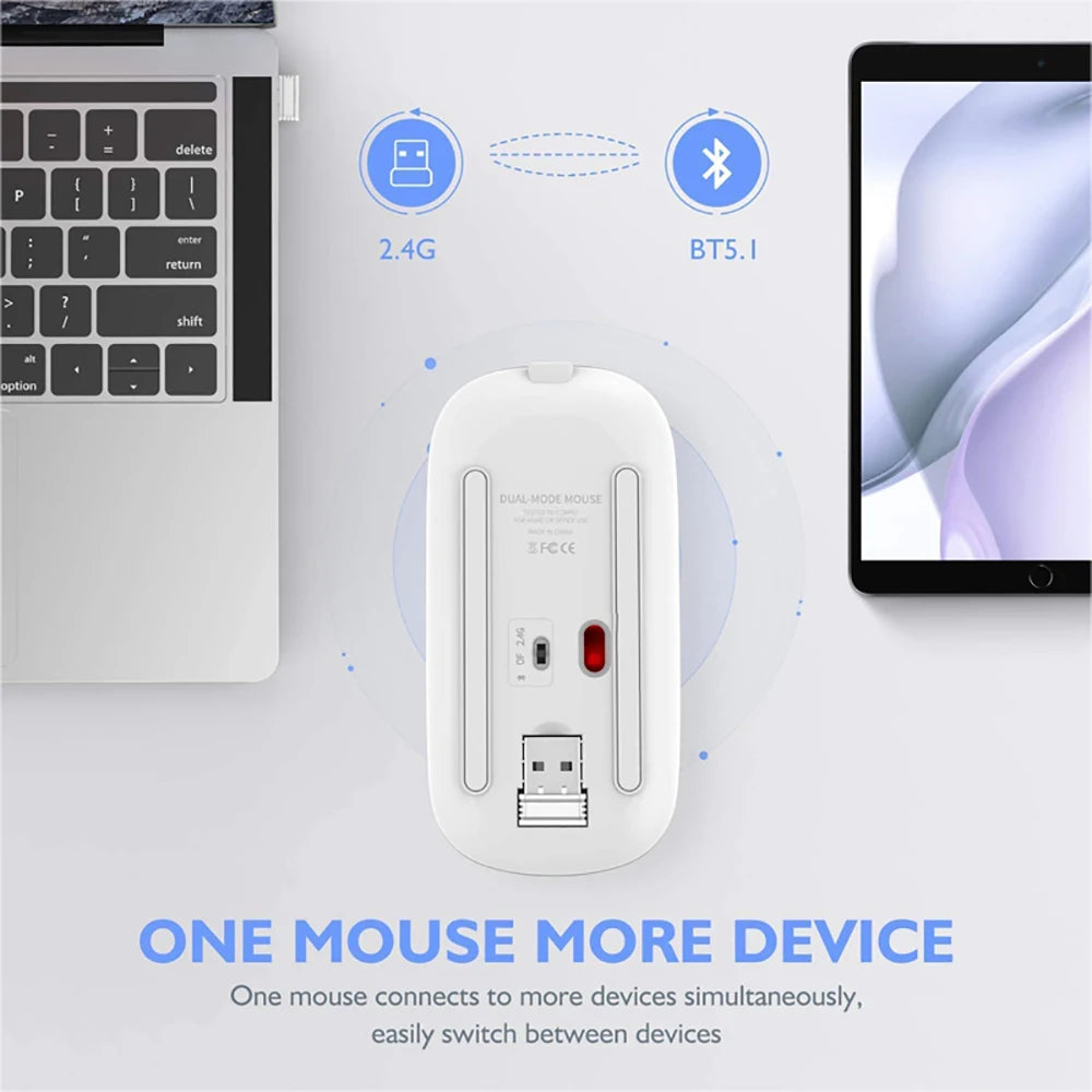 Bluetooth 2.4G USB Wireless Mouse Ergonomic Silent Gaming Mouse Portable Rechargeable RGB Backlight Mouse For Computer Laptop PC
