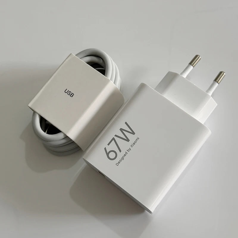 Original Xiaomi 67W Super Fast Charger Turbo Charge EU Power Adapter For Xiaomi Mi 15T 13 12 11 Ultra Redmi Note 15 Pro Poco M8