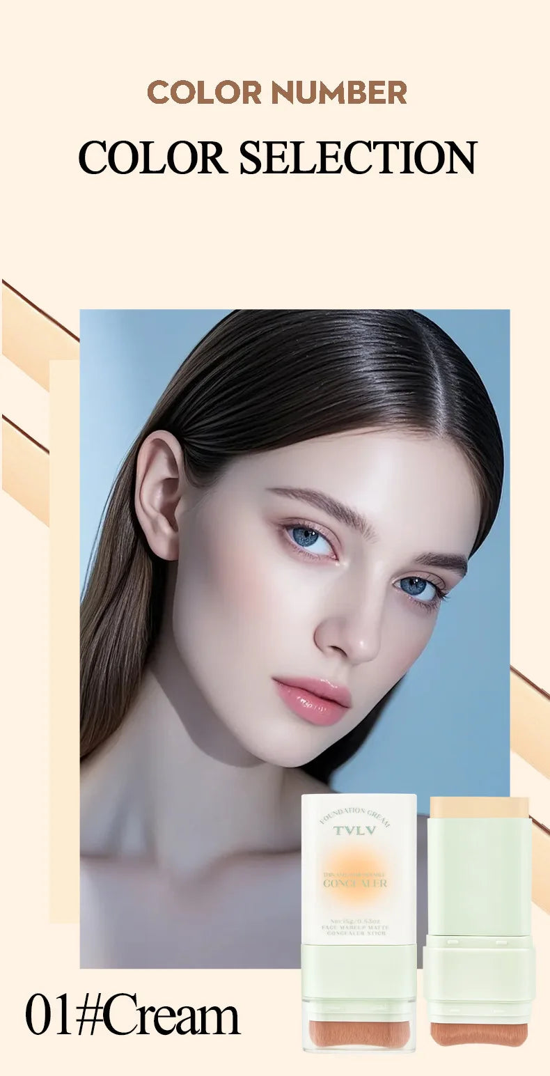 TVLV Lightweight Concealer Foundation Cream Hydrating Concealer Waterproof Sweatproof Non-Caking Eraser Foundation Makeup