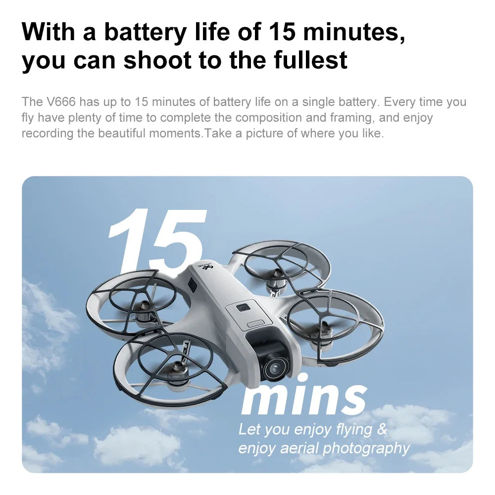 Lenovo MINI V666 Drone 4K Professional WIFI 5G Dron Obstacle Avoidance Brushless Altitude Headless Mode RC Quadcopter Toys