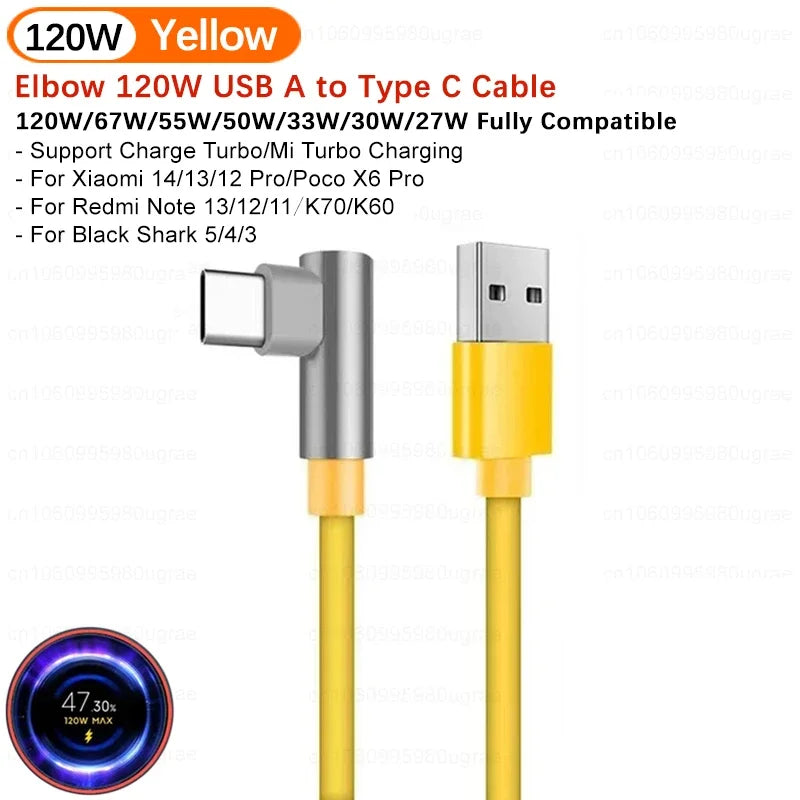 Original Xiaomi 120W USB Type C Cable Tipo 6A 67W Turbo Fast Charging For Mi 17 Pro Max 15 14 Ultra 13 Pro Redmi Note 15 Poco X6
