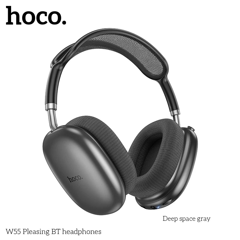 HOCO W55 Over Ear Buetooth Earphone Wireless Music Headphone Mic HiFi Audio Headsets Stereo Sound Sport Earphones 40MM AUX TF