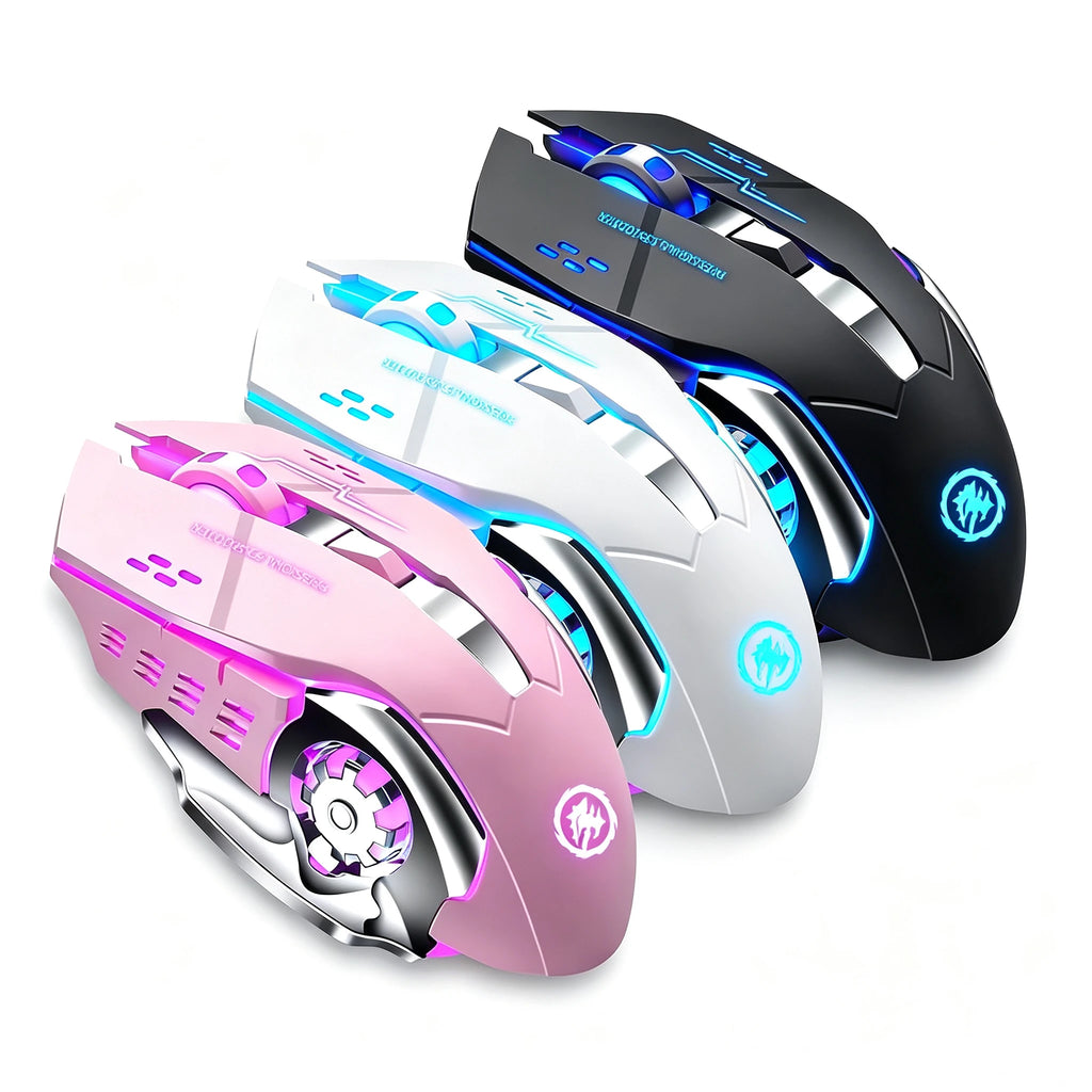 Wireless Luminous Mouse Silent Rechargeable Gaming Mice Mechanical E-sports Office Mouse For Laptop PC Computer Peripherals