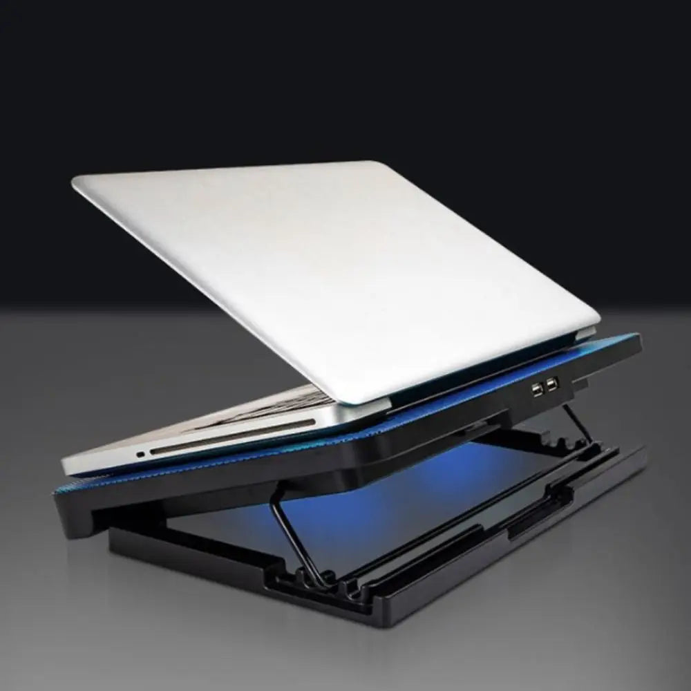 Portable Adjustable Laptop Cooling Pad USB Port LED Light Laptop Cooler Fan Metal Mesh Notebook Cooler Study