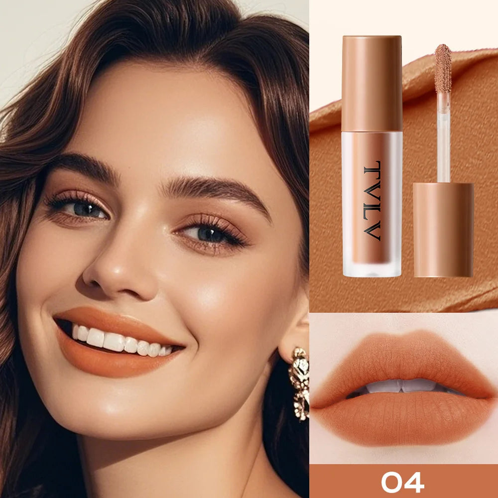 10Pcs Set TVLV  Velvet Air Lip Gloss - Matte Waterproof & Non-Stick Cup Long Lasting Lip Stain, Smudge-Proof Lipstick Set