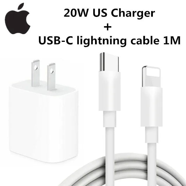 20W USB-C Power Adapter Original Fast Charger for iPhone 17/16/15 Mini pro Max Type C with Apple Cable Compatible with iPhone 14
