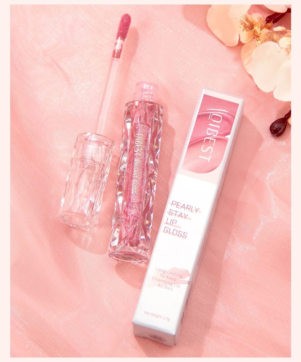 QIBEST Glitter Shimmer Liquid Lipstick High Quality Waterproof Lightweight Lip Gloss Lasting Lip Tint Makeup For Women Lip Stain