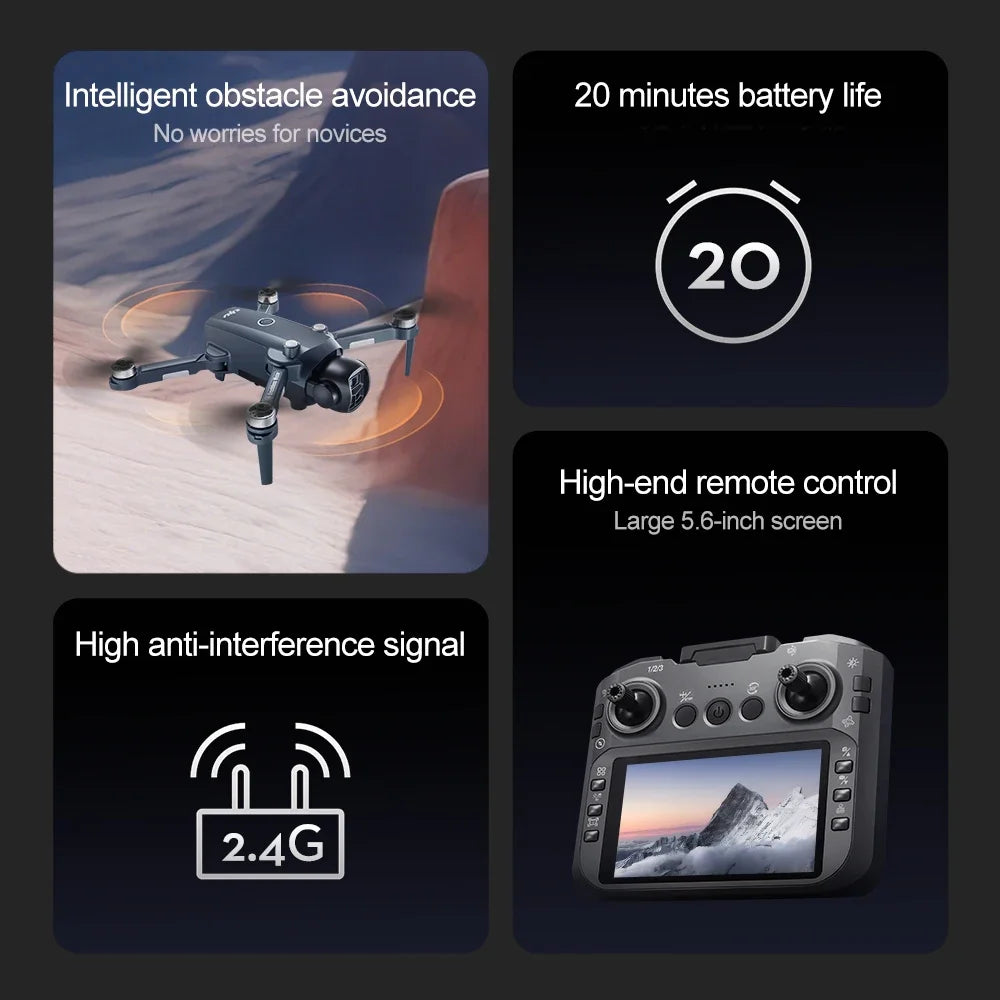 Lenovo V988 Camera Drone 8K Professional Dron 4K with Screen Under 249g Remote Control  Brushless RC Quadcopter Toys New