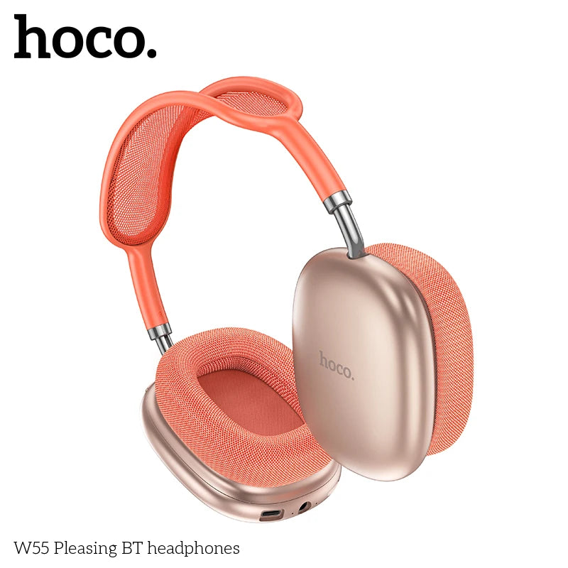 HOCO W55 Over Ear Buetooth Earphone Wireless Music Headphone Mic HiFi Audio Headsets Stereo Sound Sport Earphones 40MM AUX TF