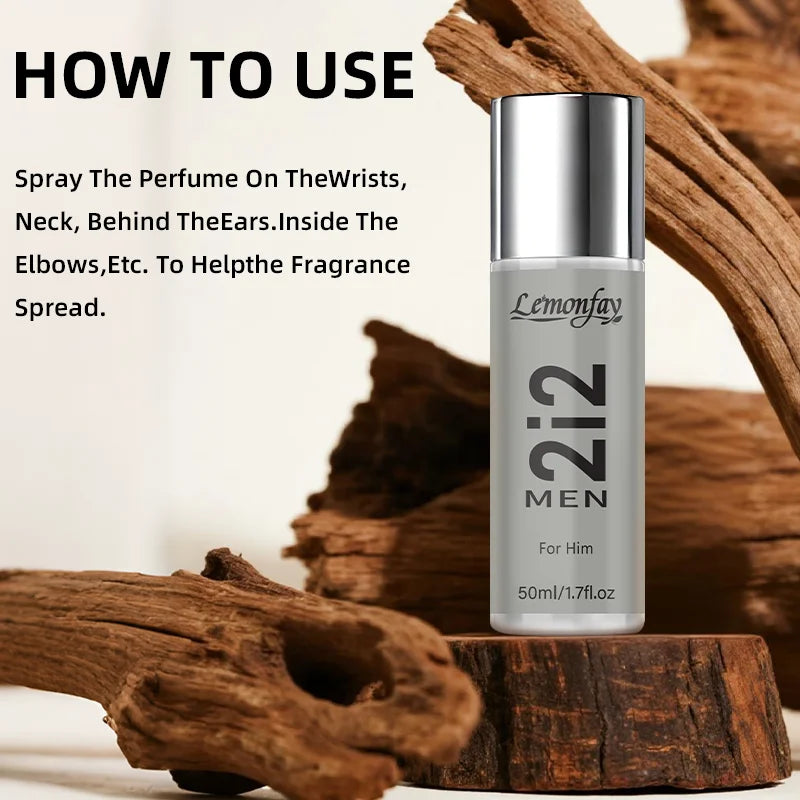Lemonfay 2i2 Men Eau De Parfum For Him Natural Spray Long Lasting Fragrance 50ml/1.7fl.oz for Dating Daily Use