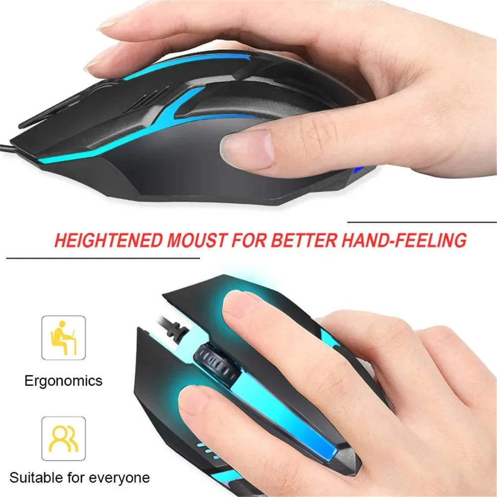 Kebidumei USB Wired Mouse Colorful LED Gaming Mouse 5000 DPI Wired Mice Optical Wired Gamer Mouse For Desktop Laptop PC Computer