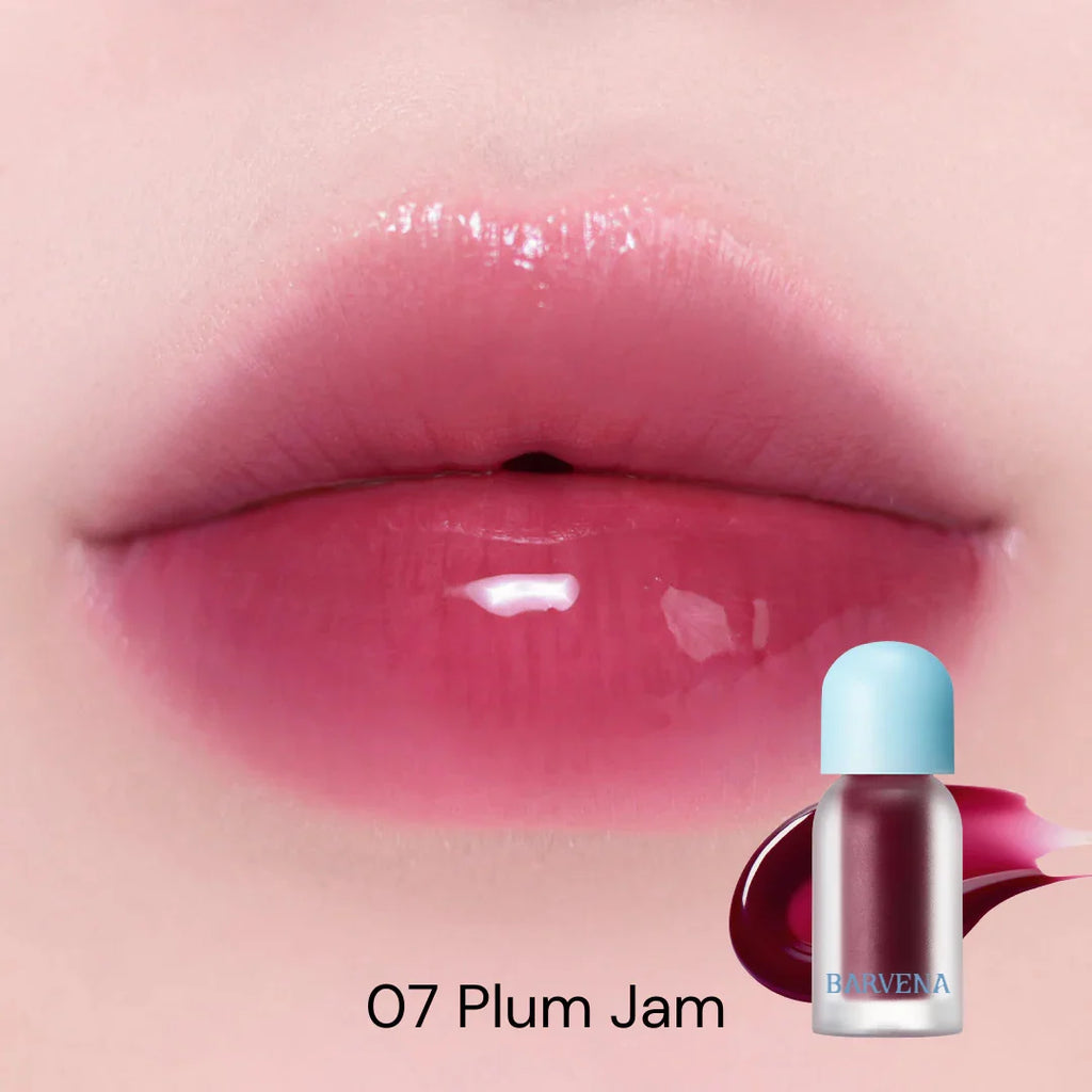 BARVENA Juicy Berry Plumping Lip Gloss Korean Vegan Plant Oil Non-Sticky High Shine Hydrating Lip Care For All Skin Tones