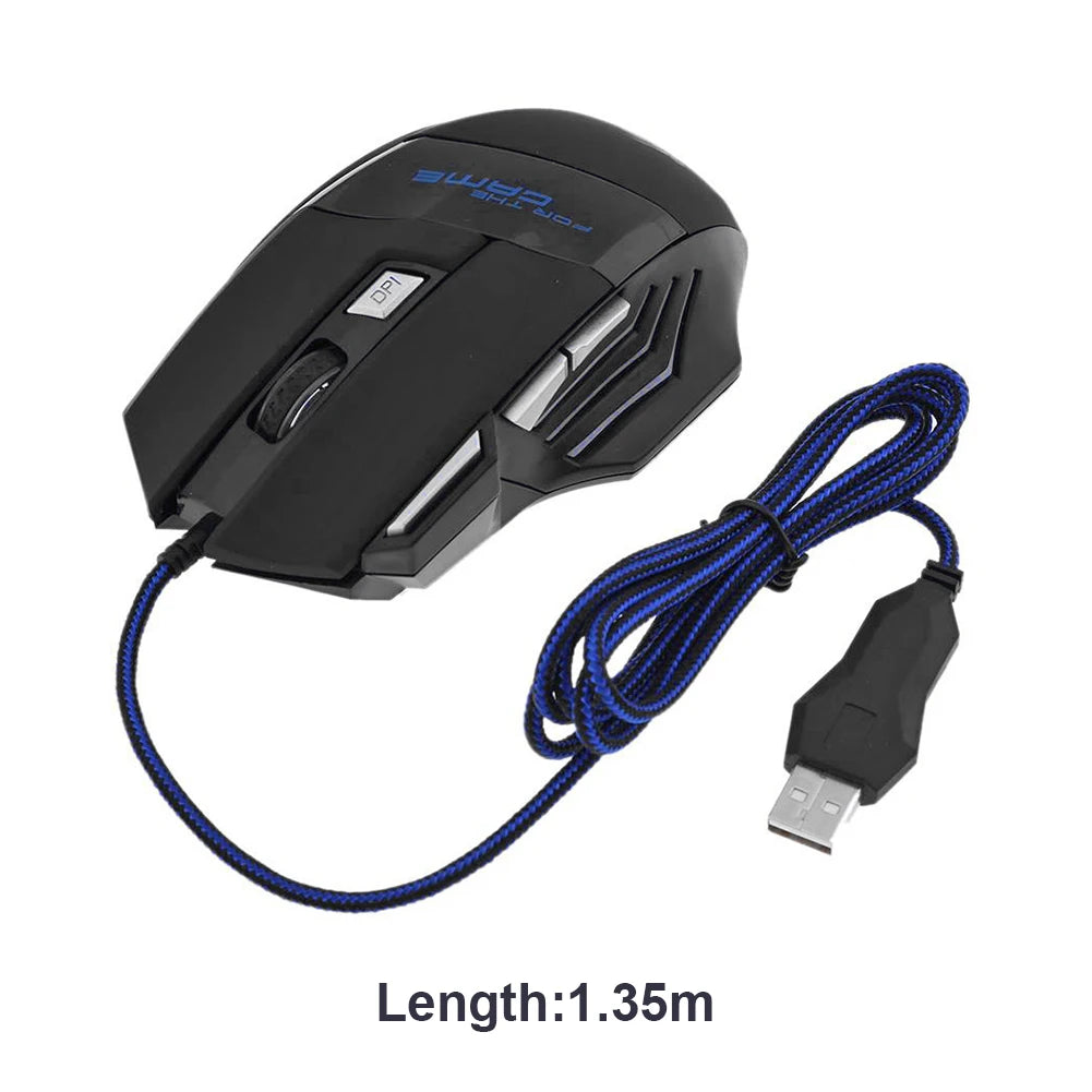 Wired Optical Computer Gaming Mice PC Gamer Mouse 7-Color Backlit DPI Adjustable Laptop Desktop Professional Computer Mouse